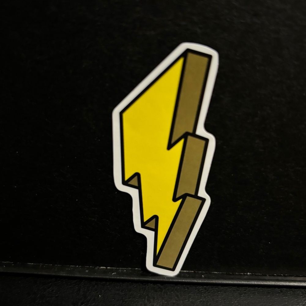 YELLOW LIGHTING BOLT STICKER